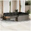 Image de Salon de jardin 11 pcs avec coussins gris résine tressée