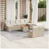 Image de Salon de jardin avec coussins 10 pcs beige résine tressée