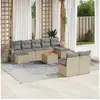 Image de Vidaxl salon de jardin avec coussins 10 pcs beige résine tressée