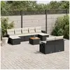 Image de Vidaxl salon de jardin 10 pcs avec coussins noir résine tressée