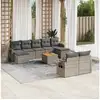 Image de Salon de jardin avec coussins 10 pcs gris résine tressée