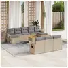 Image de Vidaxl salon de jardin 11 pcs avec coussins beige résine tressée