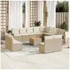 Image de Salon de jardin avec coussins 13 pcs beige résine tressée