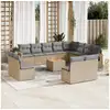 Image de Vidaxl salon de jardin avec coussins 13 pcs beige résine tressée