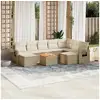 Image de Vidaxl salon de jardin avec coussins 10 pcs beige résine tressée