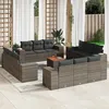 Image de vidaXL Salon de jardin avec coussins 13 pcs gris résine tressée 3225381