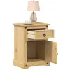 Image de Table De Chevet Corona 45x35x64 Cm Bois De Pin Massif Vidaxl