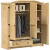 Image de Garde-robe Corona 151,5x52x170 Cm Bois De Pin Massif Vidaxl