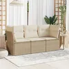 Image de vidaXL Salon de jardin avec coussins 3 pcs beige résine tressée 3249047
