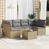 Image de vidaXL Salon de jardin avec coussins 7 pcs beige résine tressée 3249238
