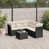 Image de vidaXL Salon de jardin 6 pcs avec coussins noir résine tressée 3249465