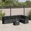 Image de vidaXL Salon de jardin 8 pcs avec coussins noir résine tressée 3249584