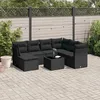 Image de vidaXL Salon de jardin 8 pcs avec coussins noir résine tressée 3249834