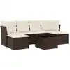 Image de Vidaxl salon de jardin avec coussins 7 pcs marron résine tressée