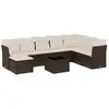 Image de Vidaxl salon de jardin avec coussins 9 pcs marron résine tressée