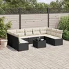 Image de vidaXL Salon de jardin 10 pcs avec coussins noir résine tressée 3249915