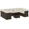 Image de Salon De Jardin Modulable Vidaxl Resine Tressee Marron 10 Pieces X 289 X 69 9 Personnes