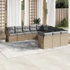Image de vidaXL Salon de jardin 11 pcs avec coussins beige résine tressée 3250248