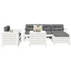 Image de vidaXL Salon de jardin 7 pcs blanc bois de pin massif 3250549
