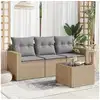 Image de Vidaxl salon de jardin avec coussins 4 pcs beige résine tressée
