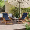 Image de Chaises De Plage Pliables Lot De 2 Bleu Tissu Vidaxl