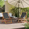 Image de Chaises De Plage Pliables Lot De 2 Gris Tissu Vidaxl