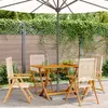 Image de Chaises Inclinables De Jardin Lot De 4 Beige Rotin Bois Massif Vidaxl