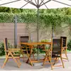 Image de Chaises Inclinables De Jardin Lot De 4 Noir Bois Massif Acacia Vidaxl