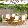 Image de Chaises Inclinables De Jardin Lot De 6 Tissu Et Bois Massif Vidaxl