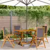 Image de Chaises Inclinables De Jardin Lot De 4 Tissu Et Bois Massif Vidaxl