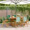Image de Chaises Inclinables De Jardin Lot De 6 Vert Tissu Bois Massif Vidaxl