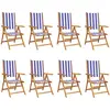 Image de Chaises Inclinables De Jardin Lot De 8 Tissu Et Bois Massif Vidaxl