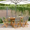 Image de Chaises De Jardin Pliantes Lot De 6 Gris Poly Rotin Bois Massif Vidaxl