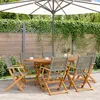 Image de vidaXL Chaises de jardin pliantes lot de 6 gris poly rotin bois massif siège de jardin chaise de patio chaise à manger de