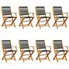 Image de Chaises De Jardin Pliantes Lot De 8 Noir Bois D'acacia Massif Vidaxl
