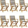 Image de Chaises De Jardin Pliables Lot De 6 Gris Bois D'acacia Massif Vidaxl