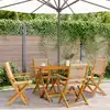 Image de Chaises De Jardin Pliantes Lot De 4 Beige Bois D'acacia Massif Vidaxl