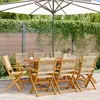 Image de Chaises De Jardin Pliantes Lot De 8 Beige Bois D'acacia Massif Vidaxl