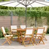 Image de Chaises De Jardin Pliantes Lot De 6 Tissu Et Bois Massif Vidaxl