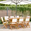 Image de Chaises De Jardin Pliantes Lot De 8 Tissu Et Bois Massif Vidaxl