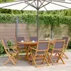 Image de Chaises De Jardin Pliantes Lot De 6 Tissu Et Bois Massif Vidaxl