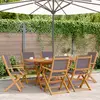 Image de Chaises De Jardin Pliantes Lot De 8 Tissu Et Bois Massif Vidaxl