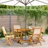 Image de Chaises De Jardin Pliantes Lot De 4 Beige Tissu Et Bois Massif Vidaxl