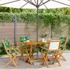 Image de Chaises De Jardin Pliantes Lot De 4 Vert Tissu Et Bois Massif Vidaxl