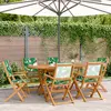 Image de Chaises De Jardin Pliantes Lot De 6 Vert Tissu Et Bois Massif Vidaxl