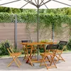 Image de vidaXL Chaises de jardin pliantes lot de 4 noir poly rotin bois massif 3214592