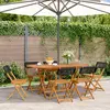 Image de Chaises De Jardin Pliantes Lot De 6 Noir Poly Rotin Bois Massif Vidaxl