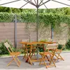 Image de Chaises De Jardin Pliantes Lot De 4 Beige Rotin Et Bois Massif Vidaxl