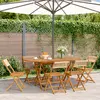 Image de Chaises De Jardin Pliantes Lot De 6 Beige Bois D'acacia Massif Vidaxl