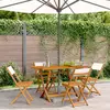 Image de Chaises De Jardin Pliantes Lot De 4 Tissu Et Bois Massif Vidaxl